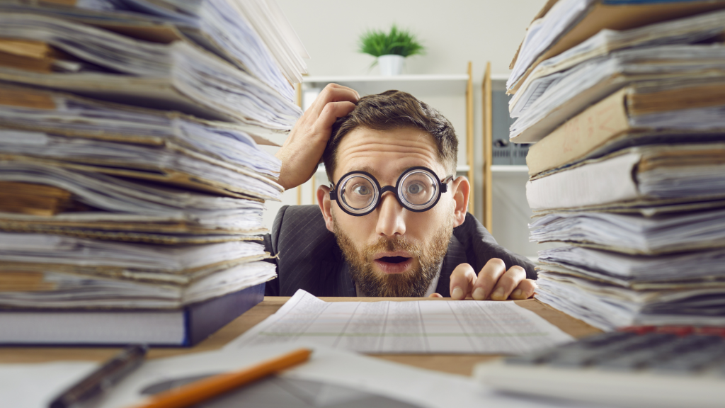 looking through documents