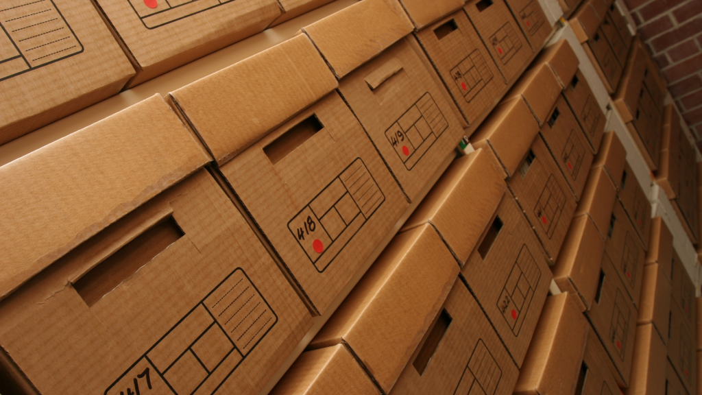 boxes ready for off-site document storage